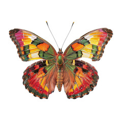 Colorful butterfly in transparent background