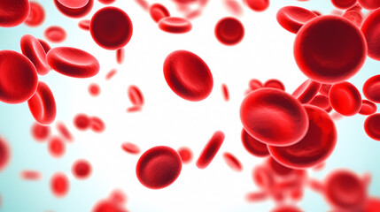 Macroscopic flow of red blood cells flowing through an artery