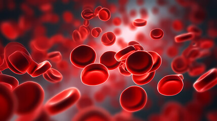 Macroscopic flow of red blood cells flowing through an artery