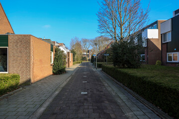 Biking path along the Zuidplas districht in Nieuwerkerk aan den IJssel