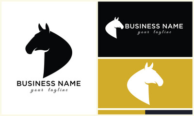 line horse head logo design