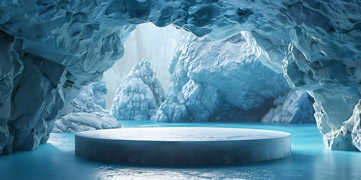 Ice cubes on the blue background. 3d rendering, 3d illustration.