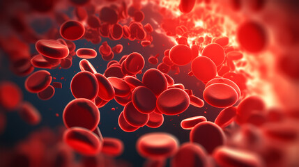 3D illustration of human red blood cells in vein, healthcare concept