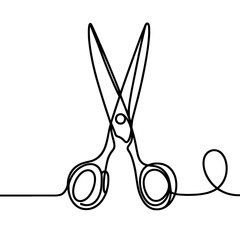 Scissors in a line drawing style