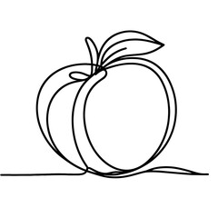 Peach in a line drawing style