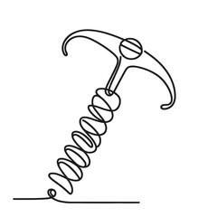 A corkscrew in a line drawing style