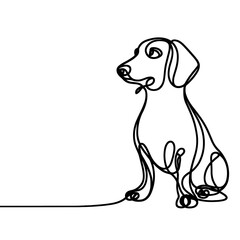 Dachshund in a line drawing style