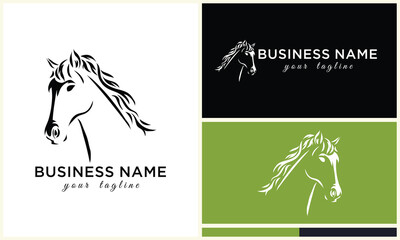 line horse head logo design