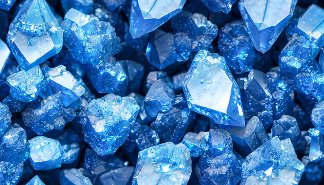 Blue Crystal Mineral Stone. Gems. Mineral crystals in the natural