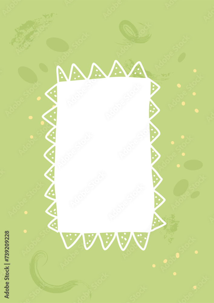 Poster spring background with empty frame. holiday abstract banner template. card with decoration. vector i