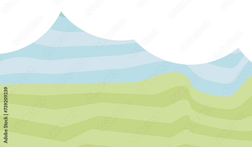 Poster spring background. holiday retro abstract banner template with grass sky and cloud . card with decor