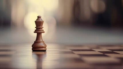 a chess represents never give up concept, bokeh chessboard background 