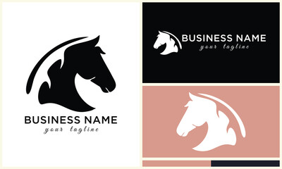 line horse head logo design