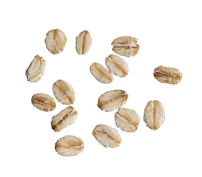 oat flakes on white isolated background