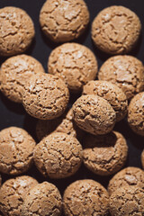 sweet almond cookies biscuits (amaretti),Delicious portrait of a pile of tasty traditional Dutch...
