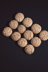 cookies,sweet almond cookies biscuits (amaretti),Delicious portrait of a pile of tasty traditional...