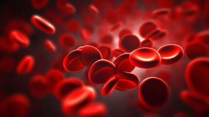 3D illustration of human red blood cells in vein, healthcare concept