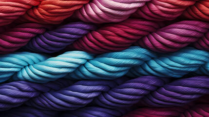 Abstract colorful rope texture background, soft knitted wool texture close-up background