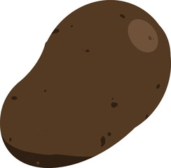Isolated potato on blank background. Got shadow, glare and some maculas.