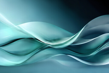 abstract wave shape background with curvy lines, cyan color