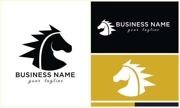 line horse head logo design
