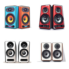 Gaming Speakers (Quality Gaming Speakers) simple minimalist isolated in white background vector illustration