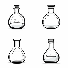 Chemical Storage Bottle (Bottle for Chemical Storage) simple minimalist isolated in white background vector illustration