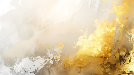 Gold, beige, and white blend harmoniously in a textured backdrop with a color gradient rough abstract design. Shining with bright light and glow