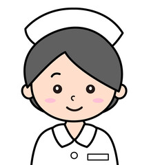 白衣を着た女性看護師・笑顔のイラスト