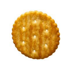 Tasty crispy round cracker isolated on white