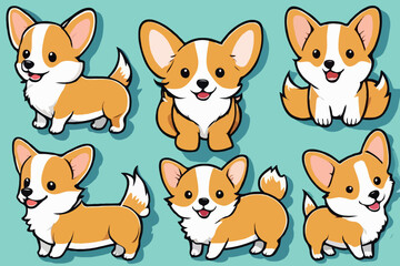 Cute Cartoon Corgi: Adorable Welsh Corgi Illustration for Children's and Baby Products