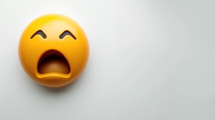 Fototapeta premium Yawning emoji on a white background