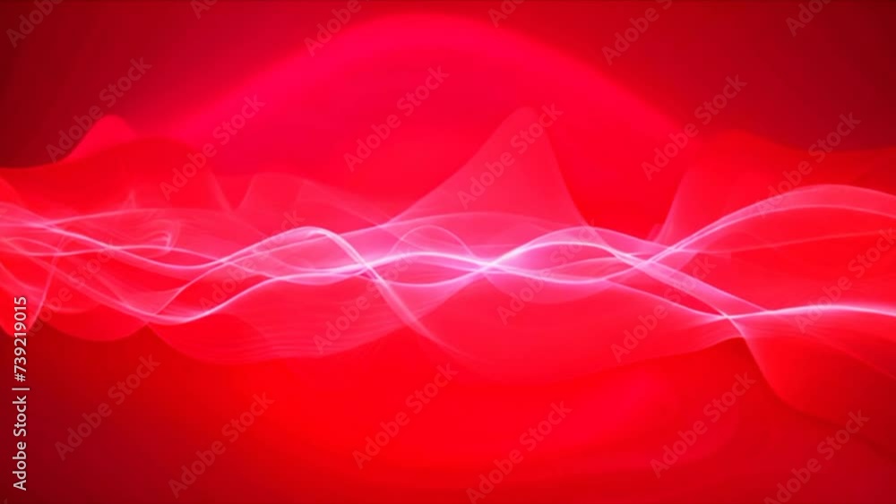 Wall mural red abstract motion background with wave lines