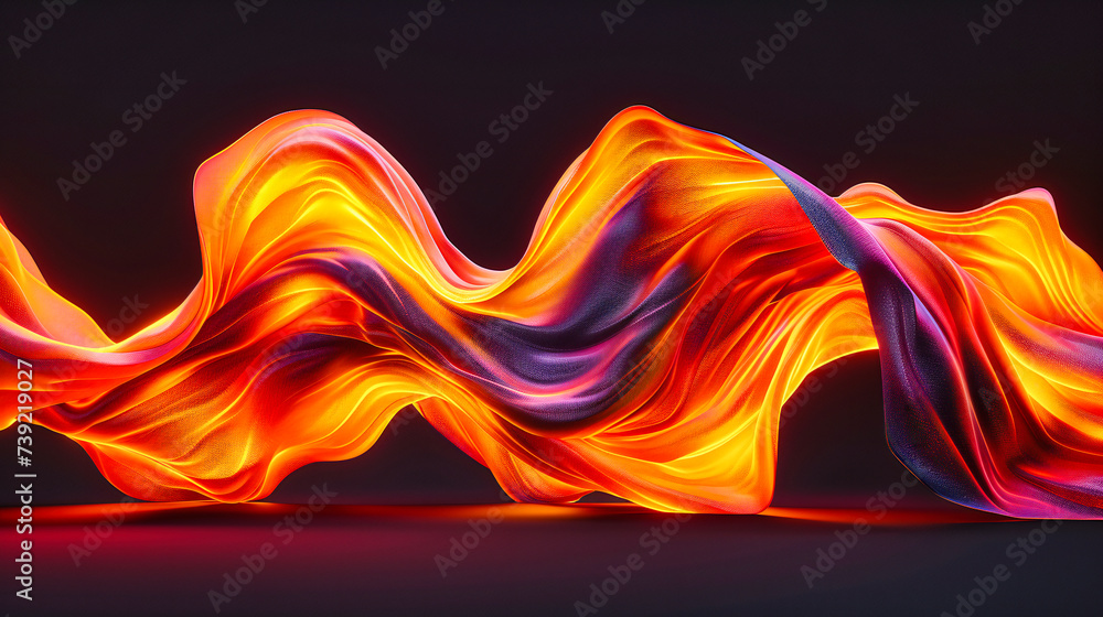 Poster dynamic abstraction in motion, a vivid mixture of light, color, and curves creating a futuristic vis