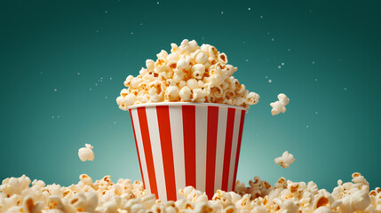 Popcorn explosion, snack background concept