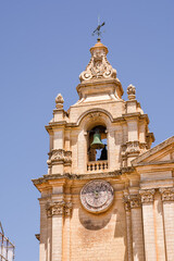 Bell tower of St. Paul's Cathedral in Mdina (Malta) - 739219482