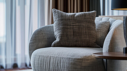 sofa and pillows in a room