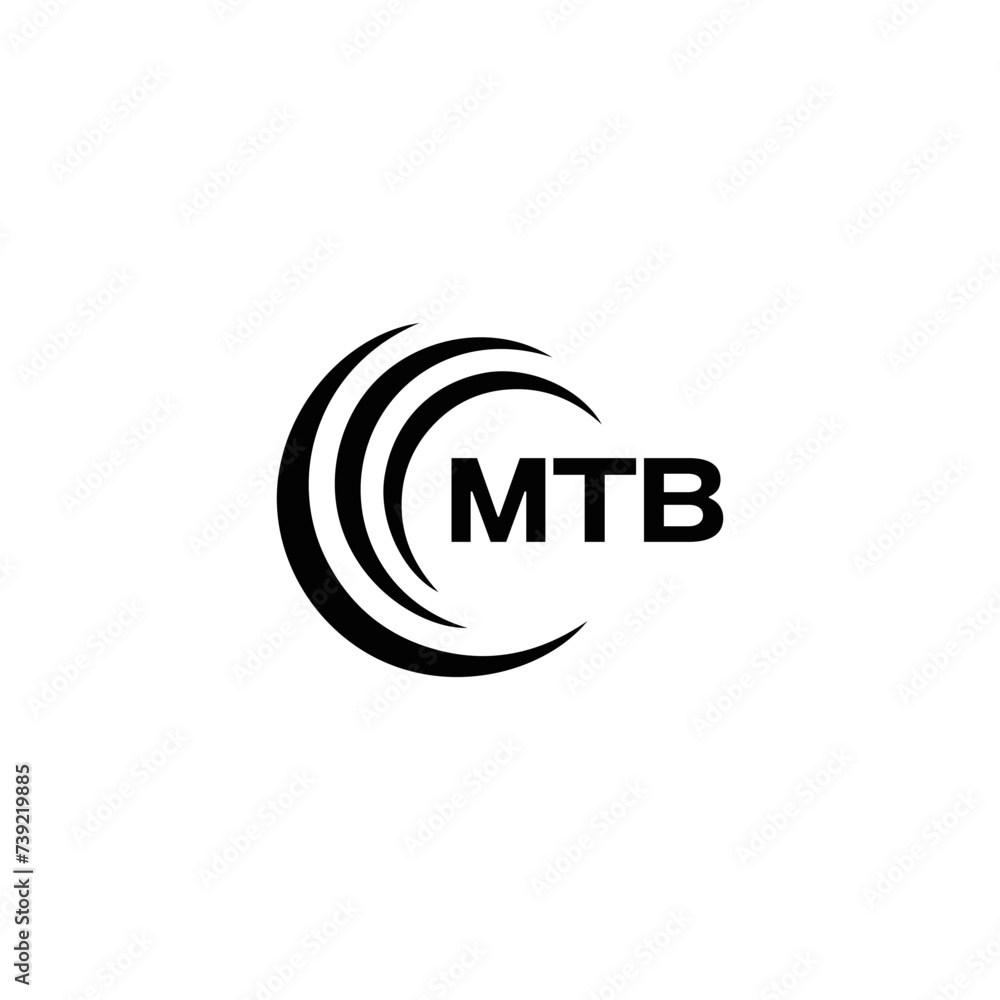 Wall mural MTB logo. M T B design. White MTB letter. MTB, M T B letter logo design. Initial letter MTB linked circle uppercase monogram logo. M T B letter logo vector design. top logo, Most Recent, Featured,