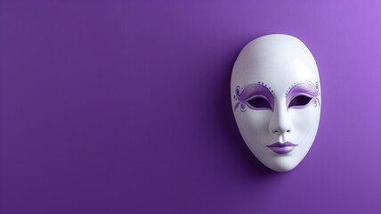 Venetian mask on purple background