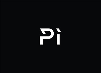 PI Letter Logo Design with Creative Modern Trendy Typography and Black Colors.
 - obrazy, fototapety, plakaty
