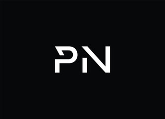 PN Letter Logo Design with Creative Modern Trendy Typography and Black Colors.
