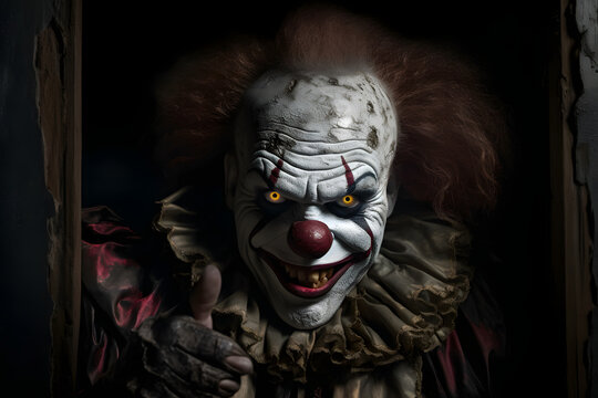 photo banner featuring a menacing clown character