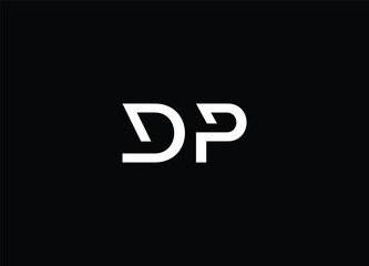 DP Letter Logo Design with Creative Modern Trendy Typography and Black Colors