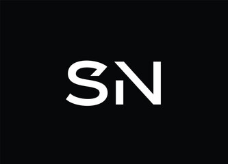 SN Initial Letter Logo Design Victor Illustration 