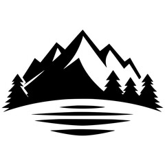 Mountain climbing logo silhouette