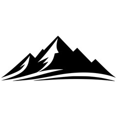 Fototapeta na wymiar Mountain climbing logo silhouette
