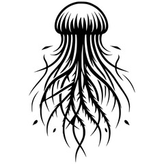 Silhouette of a jellyfish tattoo © Breck