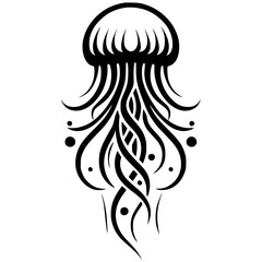 Silhouette of a jellyfish tattoo