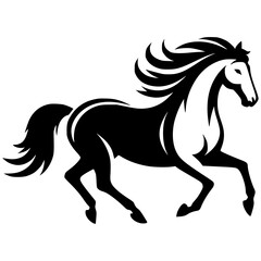 Silhouette of a horse running