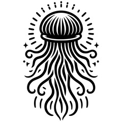 Silhouette of a jellyfish tattoo